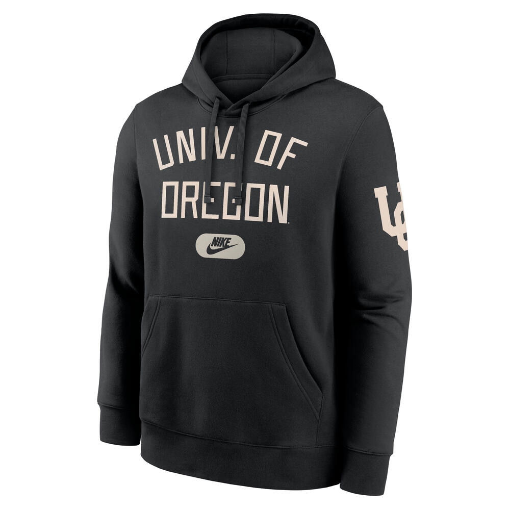 Interlocking UO, Nike, Black, Hoodie, Men, Fleece, Natural, Sweatshirt, Pullover, 966672